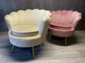 Krzesło Fotel Muszla Lugano DONNA VELVET BEIGE II gatunek