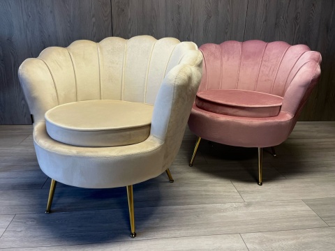 Krzesło Fotel Muszla Lugano DONNA VELVET BEIGE II gatunek