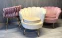 Krzesło Fotel Muszla Lugano DONNA VELVET BEIGE II gatunek