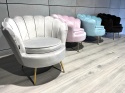 Krzesło Fotel Muszla Lugano DONNA VELVET BEIGE II gatunek
