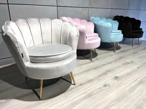 Krzesło Fotel Muszla Lugano DONNA VELVET BEIGE II gatunek