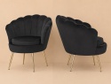 Krzesło Fotel Muszla Lugano DONNA VELVET BLACK