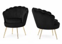 Krzesło Fotel Muszla Lugano DONNA VELVET BLACK