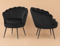 Krzesło Fotel Muszla Lugano DONNA VELVET BLACK
