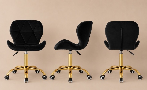 Krzesło obrotowe VASTO OFFICE VELVET BLACK GOLD