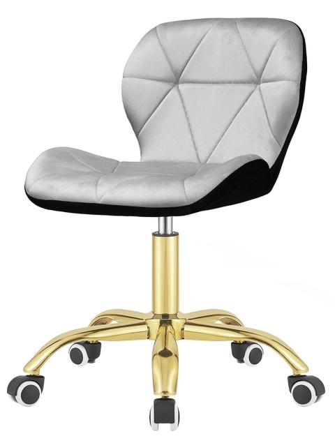 Krzesło obrotowe VASTO OFFICE VELVET BLACK + GREY GOLD