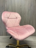 Krzesło obrotowe VASTO OFFICE VELVET PINK GOLD