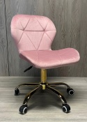 Krzesło obrotowe VASTO OFFICE VELVET PINK GOLD