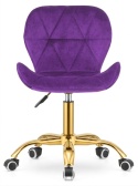 Krzesło obrotowe VASTO OFFICE VELVET PURPLE GOLD