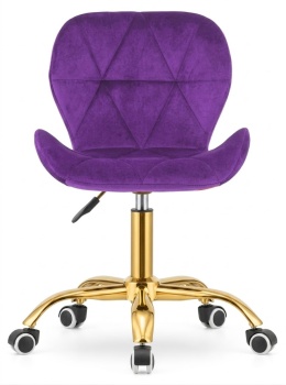 Krzesło obrotowe VASTO OFFICE VELVET PURPLE GOLD
