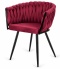 Krzesło plecione Lugano fotel TRECCIA BURGUNDY VELVET SMOKE