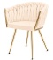 Krzesło plecione Lugano fotel TRECCIA CREAM VELVET GOLD