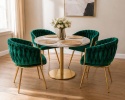 Krzesło plecione Lugano fotel TRECCIA GREEN VELVET GOLD
