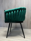 Krzesło plecione Lugano fotel TRECCIA GREEN VELVET SMOKE