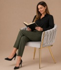 Krzesło plecione Lugano fotel TRECCIA GREY VELVET GOLD II GATUNEK