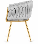 Krzesło plecione Lugano fotel TRECCIA GREY VELVET GOLD II GATUNEK