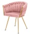Krzesło plecione Lugano fotel TRECCIA PINK VELVET GOLD
