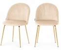 Krzesło tapicerowane CAMILA BEIGE VELVET GOLD