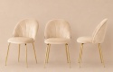 Krzesło tapicerowane CAMILA BEIGE VELVET GOLD