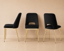 Krzesło tapicerowane GOTI BLACK VELVET GOLD