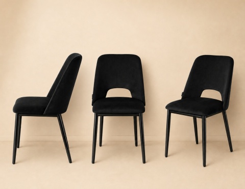Krzesło tapicerowane GOTI BLACK VELVET