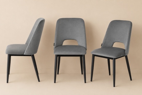 Krzesło tapicerowane GOTI GREY VELVET