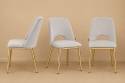 Krzesło tapicerowane GOTI LIGHT GREY VELVET GOLD