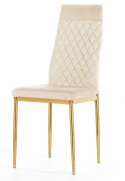 Krzesło tapicerowane VALVA CARO VELVET BEIGE GOLD