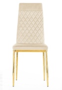 Krzesło tapicerowane VALVA CARO VELVET BEIGE GOLD