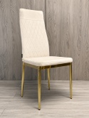 Krzesło tapicerowane VALVA CARO VELVET BEIGE GOLD