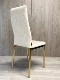 Krzesło tapicerowane VALVA CARO VELVET BEIGE GOLD