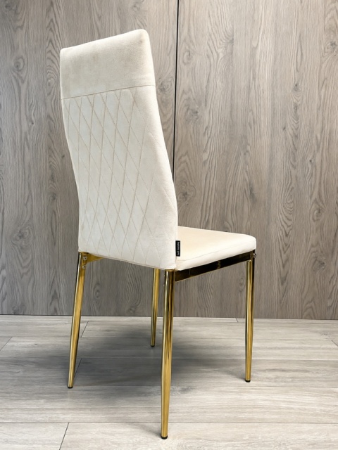 Krzesło tapicerowane VALVA CARO VELVET BEIGE GOLD