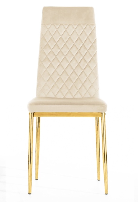 Krzesło tapicerowane zestaw 4x VALVA CARO VELVET BEIGE GOLD