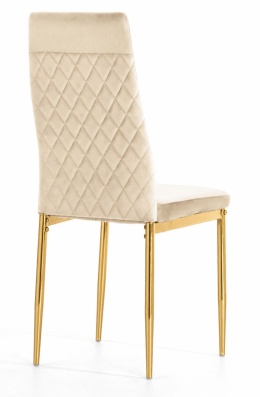 Krzesło tapicerowane zestaw 4x VALVA CARO VELVET BEIGE GOLD