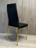 Krzesło tapicerowane VALVA CARO VELVET BLACK GOLD