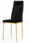 Krzesło tapicerowane zestaw 4x VALVA CARO VELVET BLACK GOLD