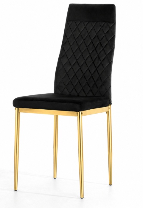 Krzesło tapicerowane zestaw 4x VALVA CARO VELVET BLACK GOLD