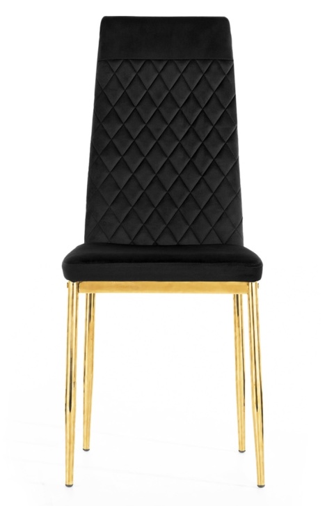 Krzesło tapicerowane zestaw 4x VALVA CARO VELVET BLACK GOLD