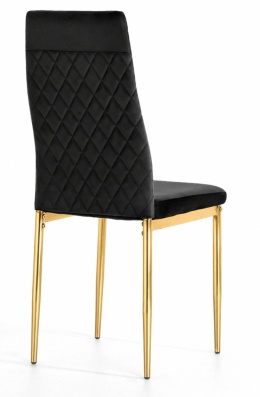Krzesło tapicerowane zestaw 4x VALVA CARO VELVET BLACK GOLD