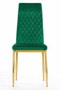 Krzesło tapicerowane VALVA CARO VELVET GREEN GOLD