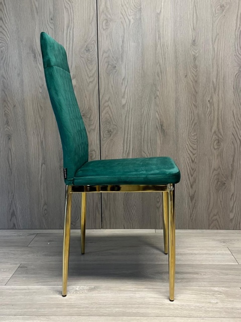 Krzesło tapicerowane VALVA CARO VELVET GREEN GOLD