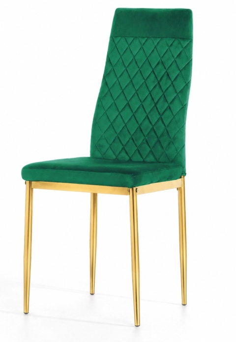 Krzesło tapicerowane zestaw 4x VALVA CARO VELVET GREEN GOLD