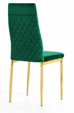Krzesło tapicerowane zestaw 4x VALVA CARO VELVET GREEN GOLD
