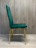 Krzesło tapicerowane zestaw 4x VALVA CARO VELVET GREEN GOLD
