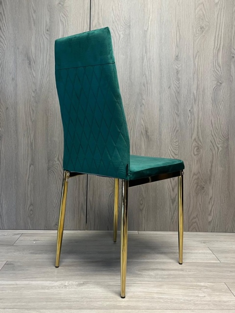 Krzesło tapicerowane zestaw 4x VALVA CARO VELVET GREEN GOLD