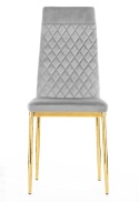 Krzesło tapicerowane VALVA CARO VELVET GREY GOLD