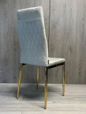 Krzesło tapicerowane VALVA CARO VELVET GREY GOLD