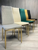 Krzesło tapicerowane VALVA CARO VELVET GREY GOLD