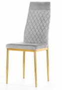 Krzesło tapicerowane zestaw 4x VALVA CARO VELVET GREY GOLD