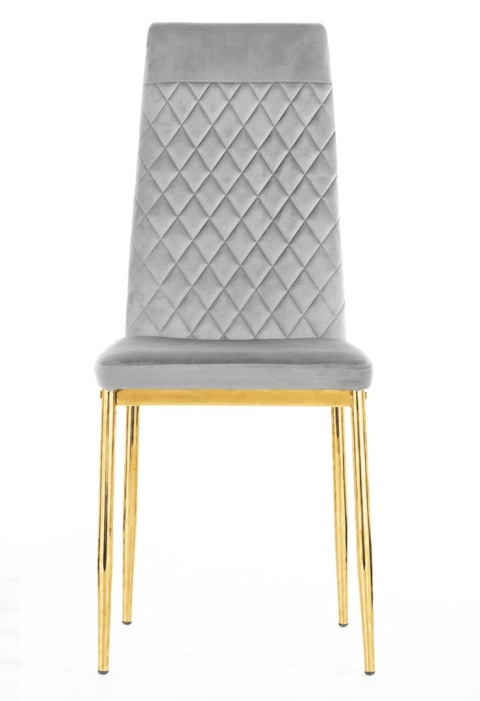 Krzesło tapicerowane zestaw 4x VALVA CARO VELVET GREY GOLD